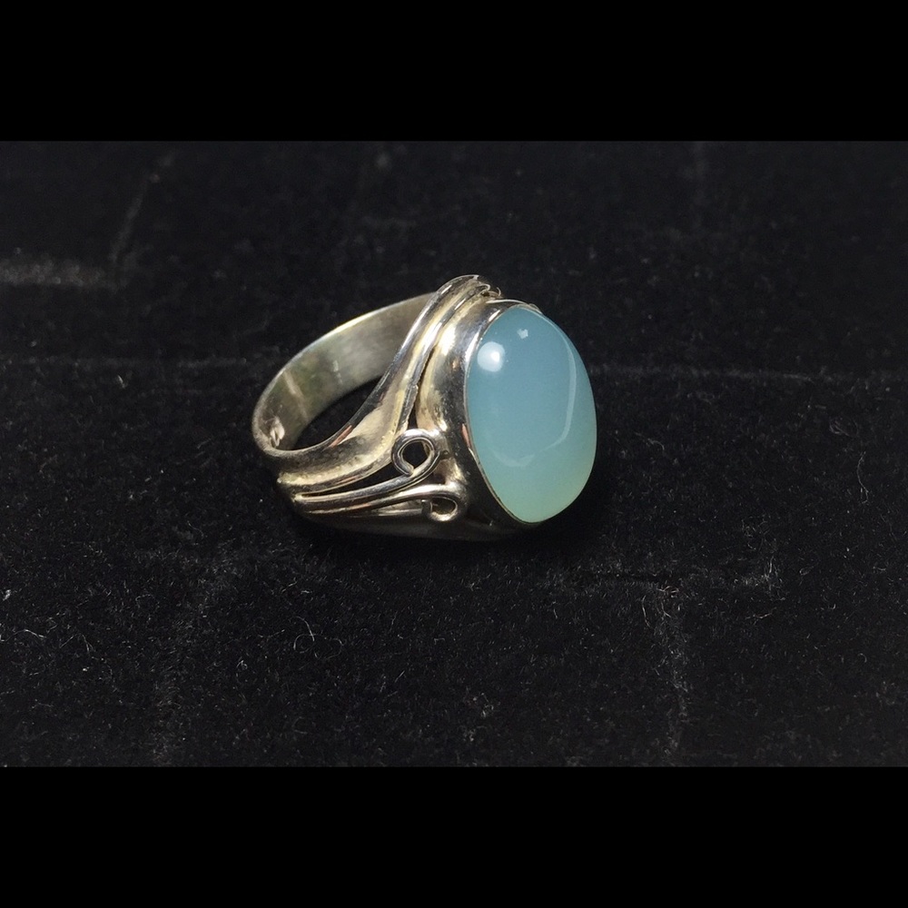 Chalcedony & 925 Silver Ring - image 5